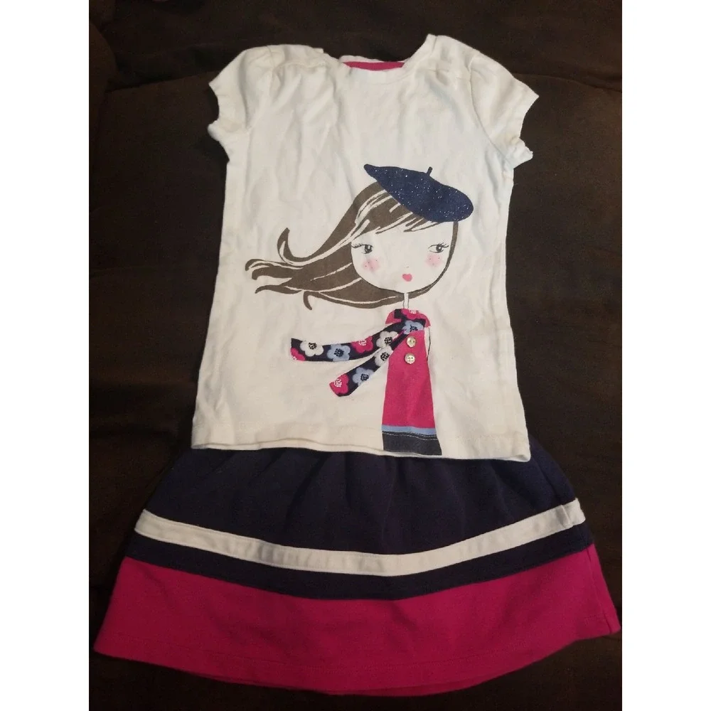 Gymboree charm‎ class outfit 4 top skirt